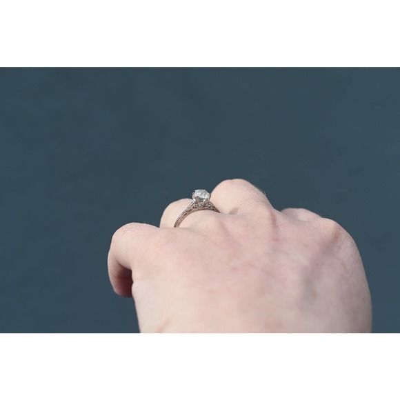 Rough Diamond Engagement Ring Classic Quartz Sterling Silver unique alte… - Picture 3 of 3